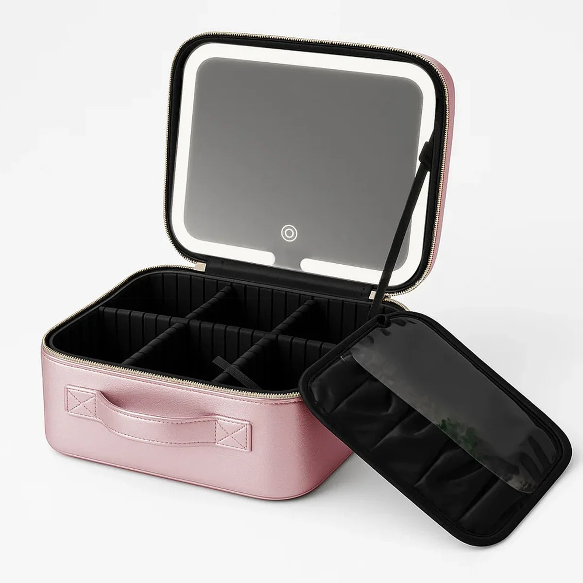 mallette de maquillage à miroir LED