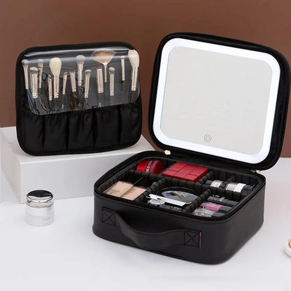 mallette de maquillage à miroir LED
