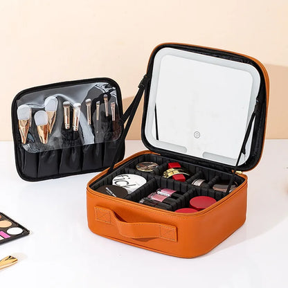 mallette de maquillage à miroir LED