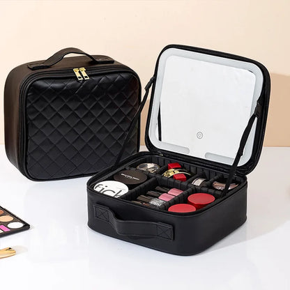 mallette de maquillage à miroir LED