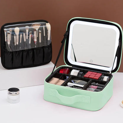 mallette de maquillage à miroir LED