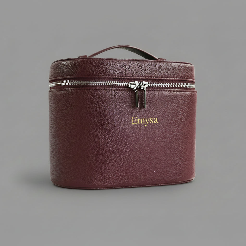 Trousse de Maquillage Personnalisable en Cuir PU
